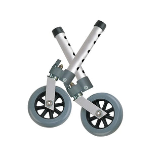 Drive Medical 10115 Swivel Lock Walker Wheels, 5", 1 Pair, 350 lbs Weight Capacity