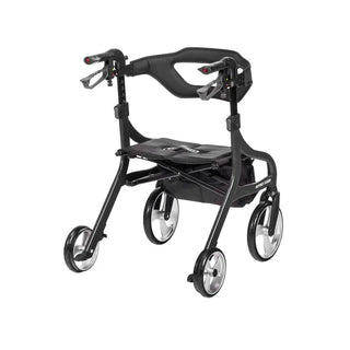 Drive Medical 102662BK-H Nitro Sprint Rollator, Hemi, Black, 350 lbs Weight Capacity, 18" Seat To Floor Height