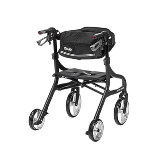 Drive Medical 102662BK-H Nitro Sprint Rollator, Hemi, Black, 350 lbs Weight Capacity, 18" Seat To Floor Height