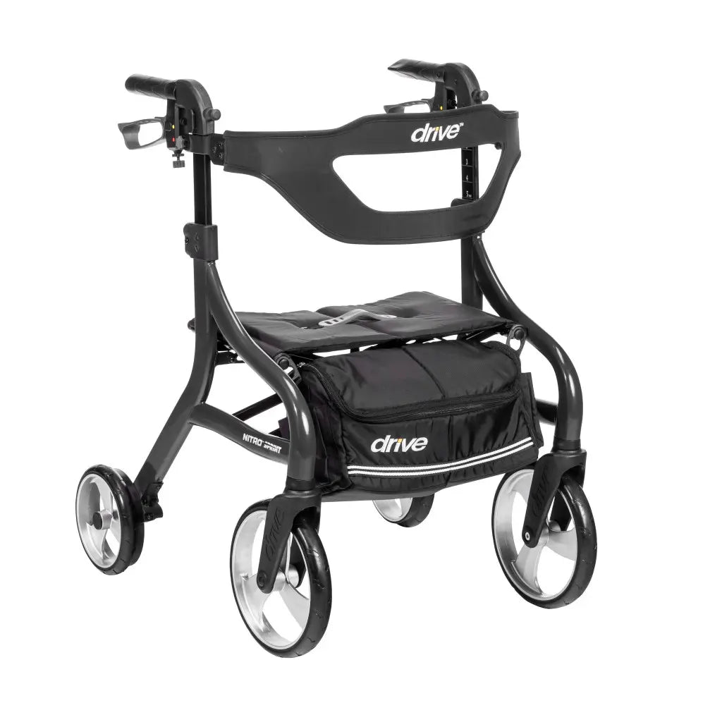 Drive Medical 102662BK-H Nitro Sprint Rollator, Hemi, Black