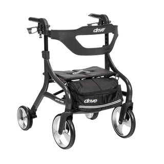 Drive Medical 102662BK-H Nitro Sprint Rollator, Hemi, Black, 350 lbs Weight Capacity, 18" Seat To Floor Height