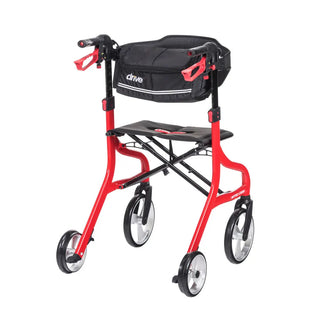 Drive Medical 102662BL-T/102662RD-T Nitro Sprint Tall Rollator Walker, 350 lbs Weight Capacity, 32.0"-39.4" Handle Height