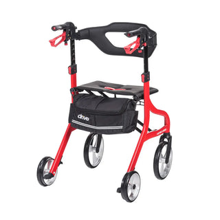 Drive Medical 102662BL-T/102662RD-T Nitro Sprint Tall Rollator Walker, 350 lbs Weight Capacity, 32.0"-39.4" Handle Height