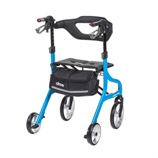 Drive Medical 102662BL-T/102662RD-T Nitro Sprint Tall Rollator Walker, 350 lbs Weight Capacity, 32.0"-39.4" Handle Height