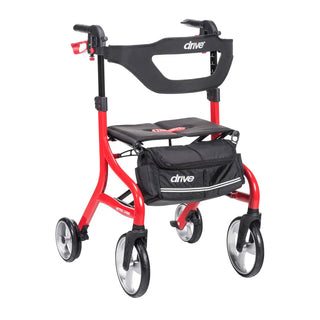 Drive Medical 102662BL-T/102662RD-T Nitro Sprint Tall Rollator Walker, 350 lbs Weight Capacity, 32.0"-39.4" Handle Height