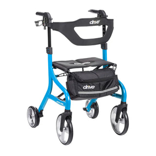 Drive Medical 102662BL-T/102662RD-T Nitro Sprint Tall Rollator Walker, 350 lbs Weight Capacity, 32.0"-39.4" Handle Height
