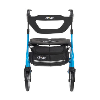 Drive Medical 102662BL Nitro Sprint Foldable Standard Blue Rollator, 350 lbs Weight Capacity, 18"W x 10"D Seat