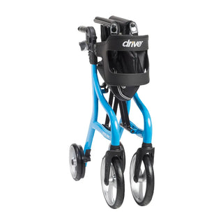 Drive Medical 102662BL Nitro Sprint Foldable Standard Blue Rollator, 350 lbs Weight Capacity, 18"W x 10"D Seat