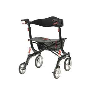 Drive Medical 10266HD-BK Nitro Euro Style Rollator Rolling Walker, Heavy Duty, Black, 23" Seat, 450 lbs Weight Capacity
