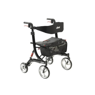 Drive Medical 10266HD-BK Nitro Euro Style Rollator Rolling Walker, Heavy Duty, Black, 23" Seat, 450 lbs Weight Capacity