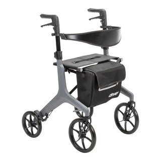 Drive Medical 10278BK/10278GY AeroCarbon Ultra Lite Rollator, 330 lbs Weight Capacity, 17.5" Seat