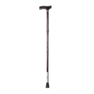 Drive Medical 10304BF-1 Lightweight Aluminum Folding Canes, Height Adjustable, Black Floral, 30" to 37" Handle Height