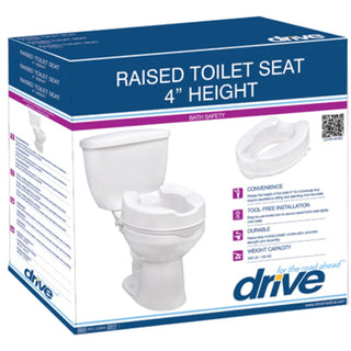 Drive Medical 12066 Raised Toilet Seat without Lid, 6 Inch Seat Height, 400 lbs
