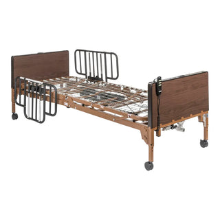 Drive Medical 15235BV-HR Delta Ultra Light Full Electric Low Hospital Bed with Half Rails, 450 lbs Weight Capacity