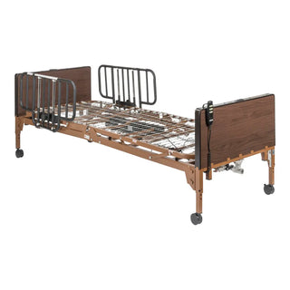 Drive Medical 15235BV-HR Delta Ultra Light Full Electric Low Hospital Bed with Half Rails, 450 lbs Weight Capacity