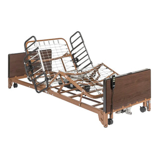 Drive Medical 15235BV-HR Delta Ultra Light Full Electric Low Hospital Bed with Half Rails, 450 lbs Weight Capacity