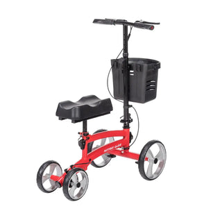 Drive Medical 791BL/791RD Nitro Glide Foldable Knee Walker Knee Scooter Crutch Alternative, Blue or Red, 350 lbs Weight Capacity