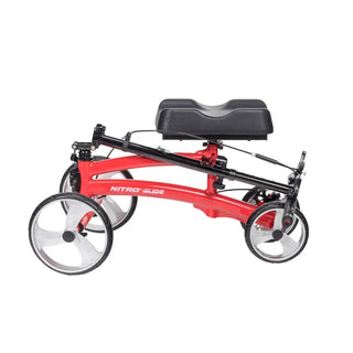 Drive Medical 791BL/791RD Nitro Glide Foldable Knee Walker Knee Scooter Crutch Alternative, Blue or Red, 350 lbs Weight Capacity
