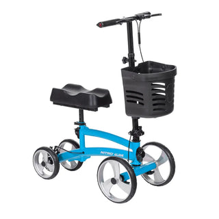 Drive Medical 791BL/791RD Nitro Glide Foldable Knee Walker Knee Scooter Crutch Alternative, Blue or Red, 350 lbs Weight Capacity