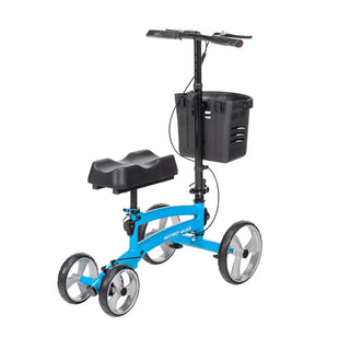 Drive Medical 791BL/791RD Nitro Glide Foldable Knee Walker Knee Scooter Crutch Alternative, Blue or Red, 350 lbs Weight Capacity