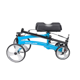 Drive Medical 791BL/791RD Nitro Glide Foldable Knee Walker Knee Scooter Crutch Alternative, Blue or Red, 350 lbs Weight Capacity