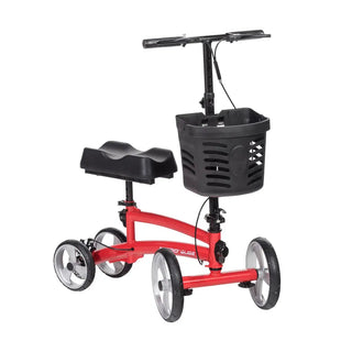 Drive Medical 791BL/791RD Nitro Glide Foldable Knee Walker Knee Scooter Crutch Alternative, Blue or Red, 350 lbs Weight Capacity