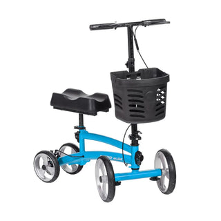 Drive Medical 791BL/791RD Nitro Glide Foldable Knee Walker Knee Scooter Crutch Alternative, Blue or Red, 350 lbs Weight Capacity