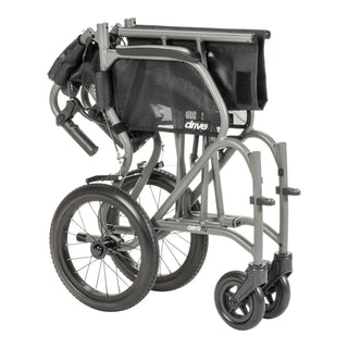Drive Medical AFT18BK-SF/AFT18GY-SF AeroFly Ultra-Lite Transport Chair, 250 lbs Weight Capacity
