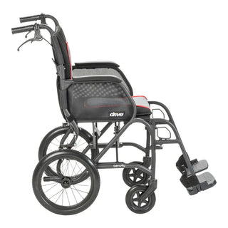 Drive Medical AFT18BK-SF/AFT18GY-SF AeroFly Ultra-Lite Transport Chair, 250 lbs Weight Capacity