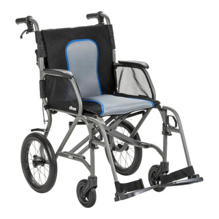 Drive Medical AFT18BK-SF/AFT18GY-SF AeroFly Ultra-Lite Transport Chair, 250 lbs Weight Capacity