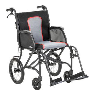 Drive Medical AFT18BK-SF/AFT18GY-SF AeroFly Ultra-Lite Transport Chair, 250 lbs Weight Capacity