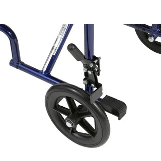 Drive Medical ATC Lightweight Aluminum Transport Wheelchair, 17" or 19" Seat, Black/Blue/Red Color, 300 lbs Weight Capacity
