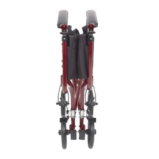 Drive Medical ATC Lightweight Aluminum Transport Wheelchair, 17" or 19" Seat, Black/Blue/Red Color, 300 lbs Weight Capacity