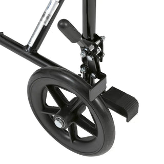 Drive Medical ATC Lightweight Aluminum Transport Wheelchair, 17" or 19" Seat, Black/Blue/Red Color, 300 lbs Weight Capacity