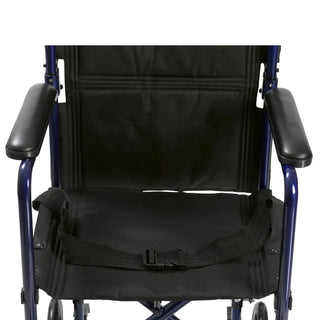 Drive Medical ATC Lightweight Aluminum Transport Wheelchair, 17" or 19" Seat, Black/Blue/Red Color, 300 lbs Weight Capacity