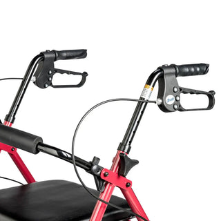 Drive Medical Aluminum Rollator Rolling Walker with Fold Up and Removable Back Support and Padded Seat, Blue or Red