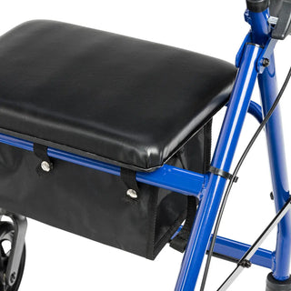 Drive Medical Aluminum Rollator Rolling Walker with Fold Up and Removable Back Support and Padded Seat, Blue or Red