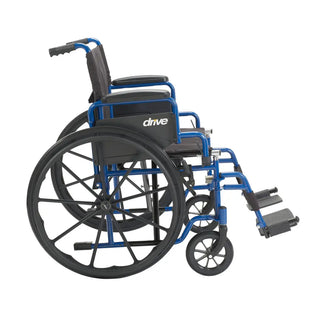 Drive Medical BLS16FBD-SF Blue Streak Wheelchair with Flip Back Desk Arms, Swing Away Footrests, 16" Seat