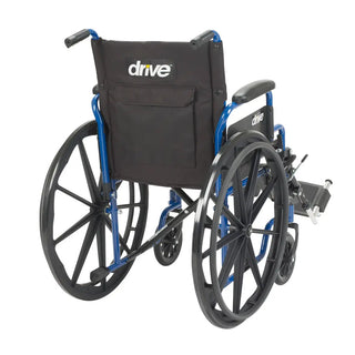 Drive Medical BLS18FBD-ELR Blue Streak Wheelchair with Flip Back Desk Arms, Elevating Leg Rests, 18" Seat