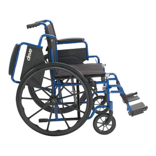 Drive Medical BLS20FBD-SF Blue Streak Wheelchair with Flip Back Desk Arms, Swing Away Footrests, 20" Seat