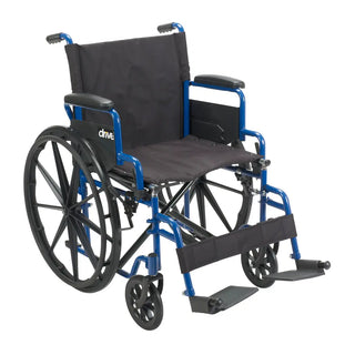 Drive Medical BLS20FBD-SF Blue Streak Wheelchair with Flip Back Desk Arms, Swing Away Footrests, 20" Seat