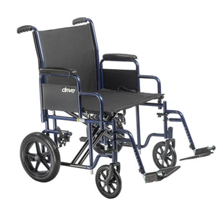 Drive Medical BTR20-B Bariatric Transport Wheelchair 20" Blue Frame
