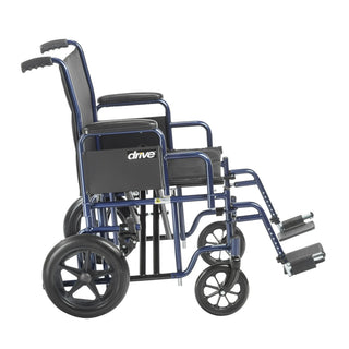 Drive Medical BTR20-B Bariatric Transport Wheelchair 20" Blue Frame