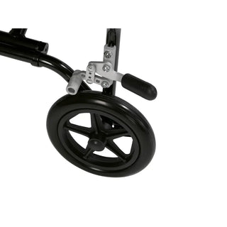 Drive Medical DFL19-BLK/BL/RD Fly Lite Ultra Lightweight Transport Wheelchair, Black, Blue or Burgundy, 19" Seat, 300 lbs