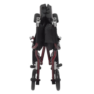 Drive Medical DFL19-BLK/BL/RD Fly Lite Ultra Lightweight Transport Wheelchair, Black, Blue or Burgundy, 19" Seat, 300 lbs