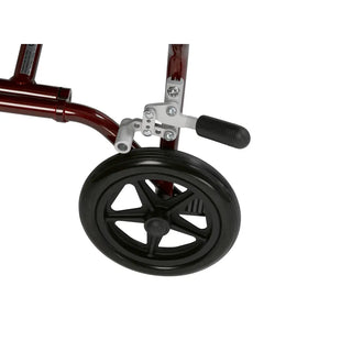 Drive Medical DFL19-BLK/BL/RD Fly Lite Ultra Lightweight Transport Wheelchair, Black, Blue or Burgundy, 19" Seat, 300 lbs