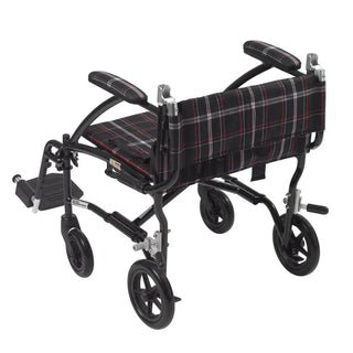 Drive Medical DFL19-BLK/BL/RD Fly Lite Ultra Lightweight Transport Wheelchair, Black, Blue or Burgundy, 19" Seat, 300 lbs