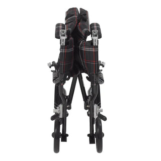Drive Medical DFL19-BLK/BL/RD Fly Lite Ultra Lightweight Transport Wheelchair, Black, Blue or Burgundy, 19" Seat, 300 lbs