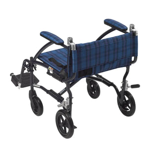 Drive Medical DFL19-BLK/BL/RD Fly Lite Ultra Lightweight Transport Wheelchair, Black, Blue or Burgundy, 19" Seat, 300 lbs