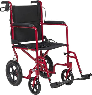 Drive Medical EXP19LTRD Expedition Lightweight Aluminum Transport Chair 19" Red